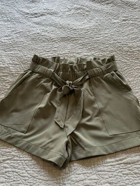 Structure Society Paperbag Tie Waist Shorts Taupe Size M/L